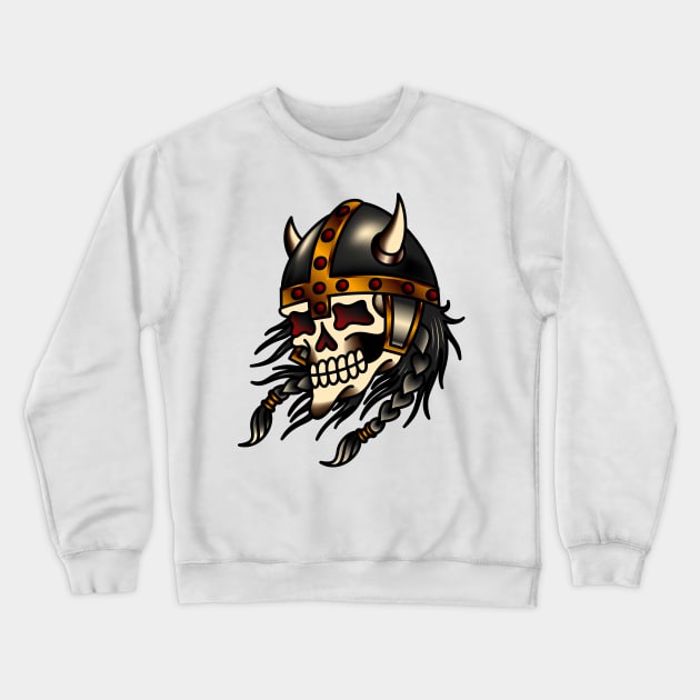 Viking Skull Crewneck Sweatshirt by OldSalt